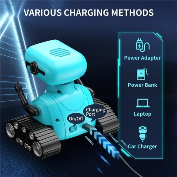 Remote Control Robot Toys for Kids, Dancing Singing Music LED Eyes Demo, (Blue) - Picture 6 of 7